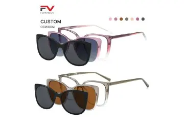 MC163 Unisex 2-in-1 Polygon Clip-On Glasses