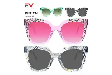 BY 58035-1 Square Acetate Sunglasses With digital printing