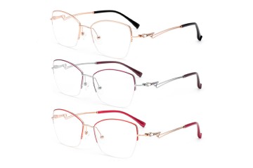 ZW8117 Women Metal Fashion Half Rimless Eyewear Frames