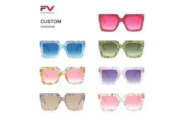 BC58034 Oversize Acetate Sunglasses With digital printing