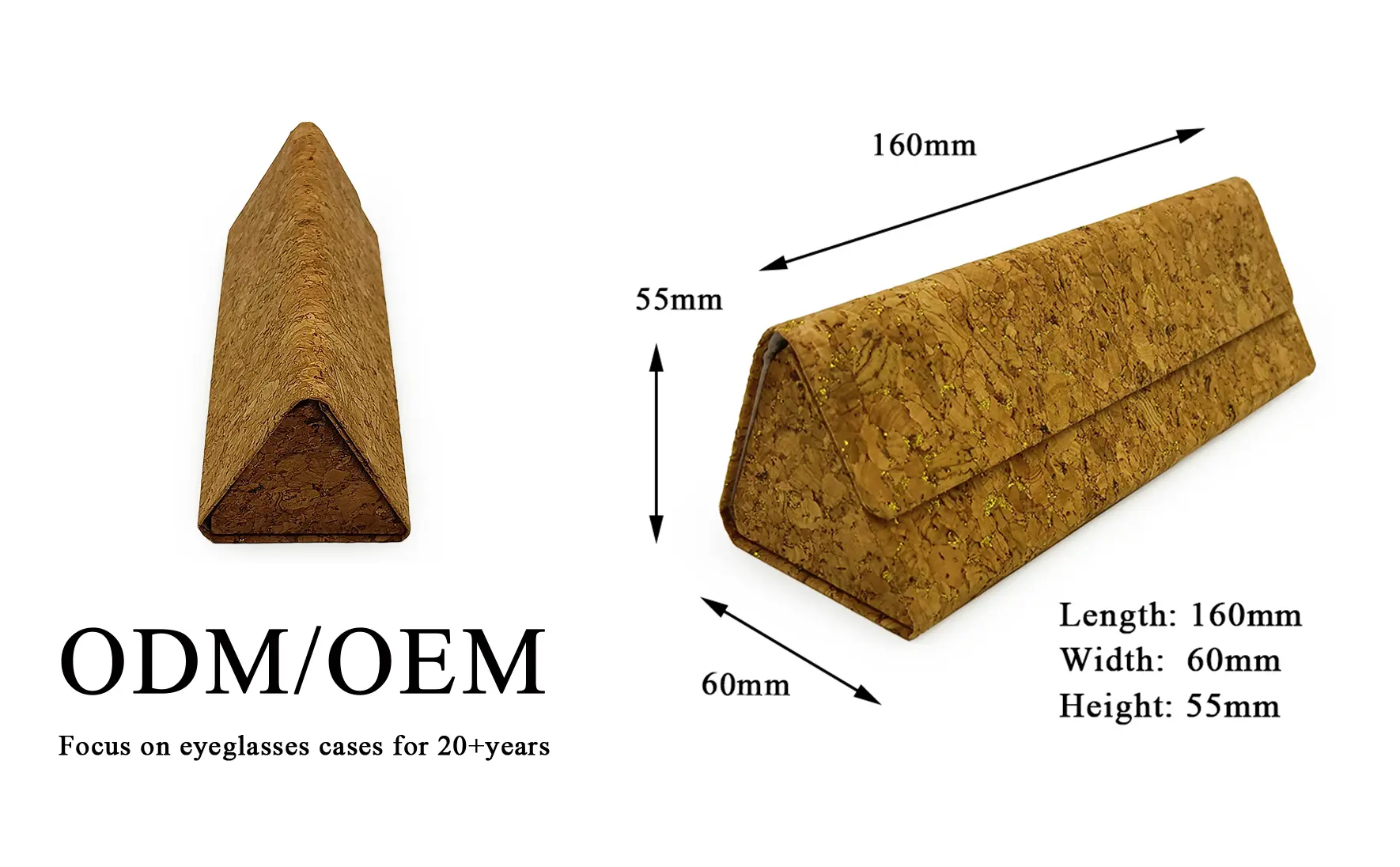 1AL-37 Woodgrain Triangular Folding Glasses Cases (2)