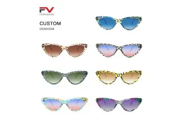 BY 58040 Cat Eye Acetate Sunglasses With Multi Colors